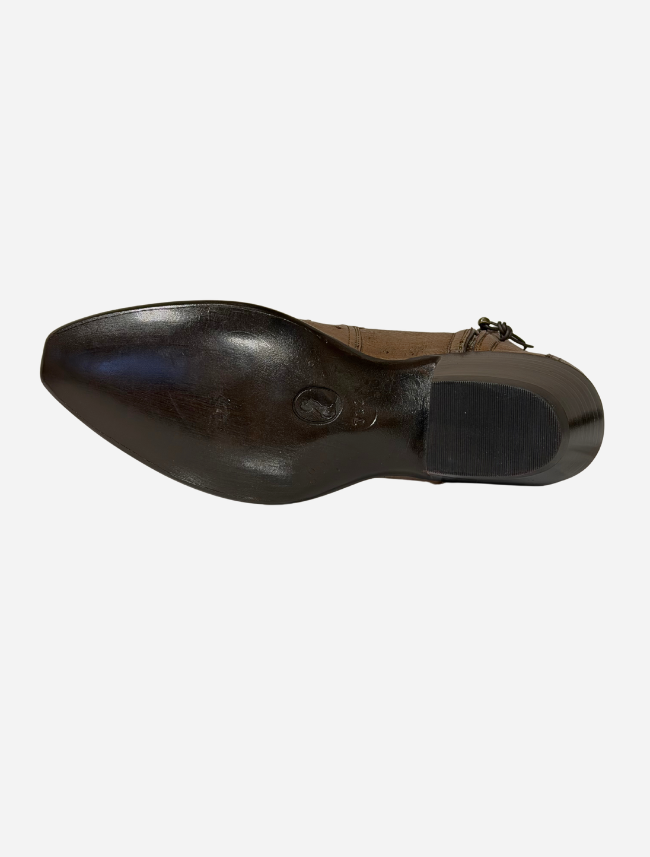 Stallion Ostrich & Caiman Zorro Ankle Boots in Mouse