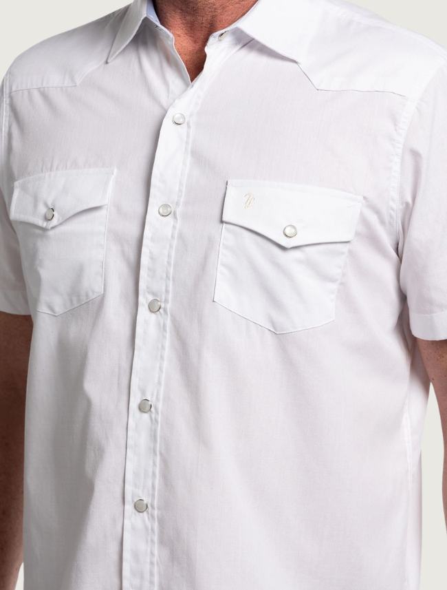Tony Lama White Short Sleeve Pearl Snap Western Shirt