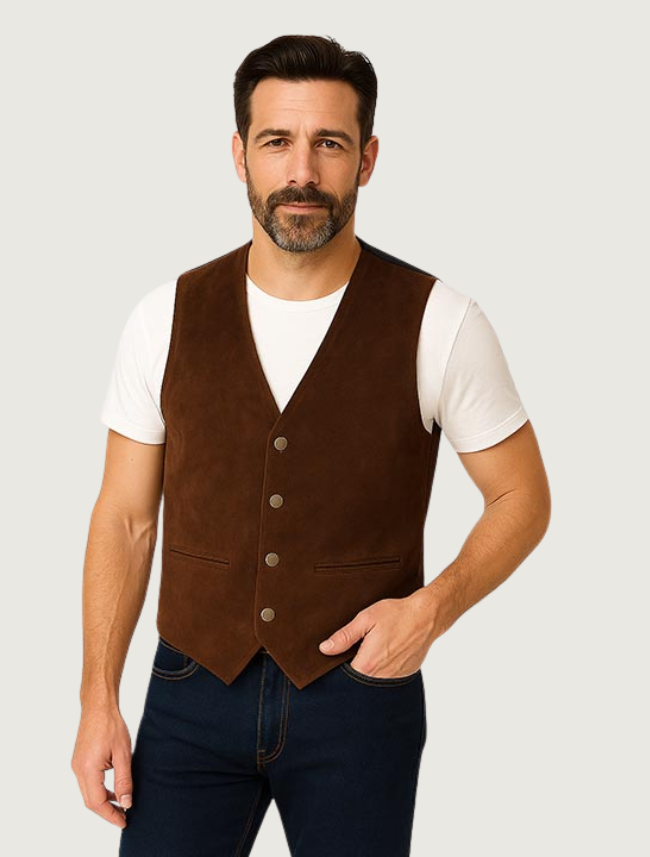 Scully Men's Boar Suede Snap Front Vest