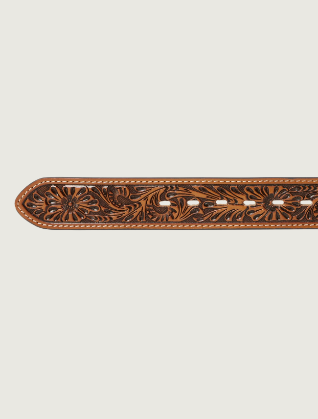 Stetson Men's Tooled Tab Belt