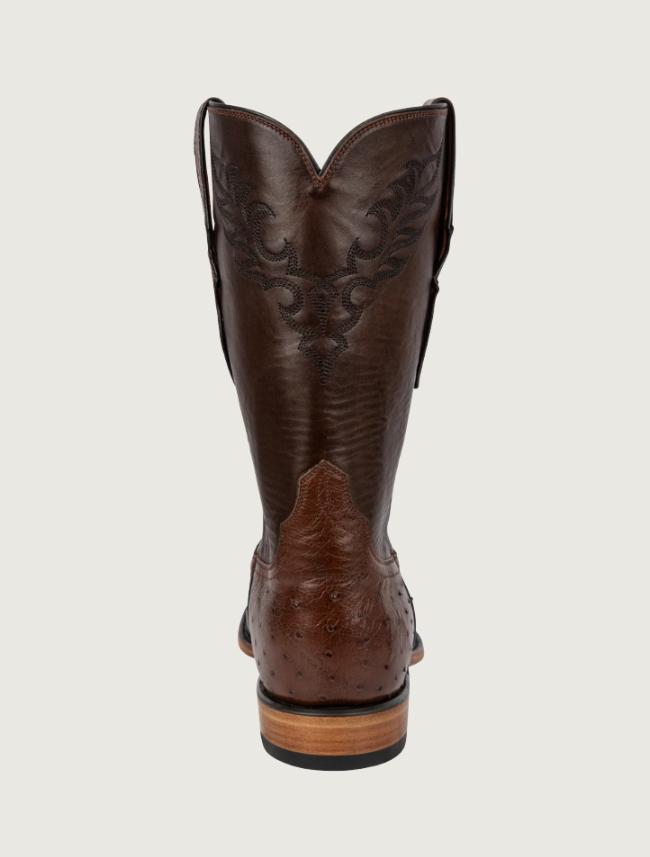 Tony Lama Ian Brown Ostrich Roper Boots