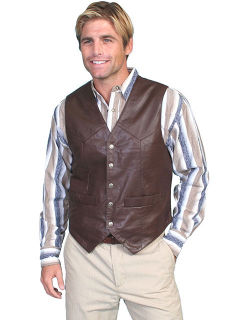 Men's Snap Front Lambskin Vest