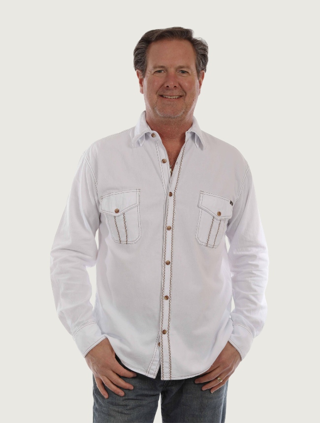 Scully Men's Contrast Stitch Button-Front Shirt