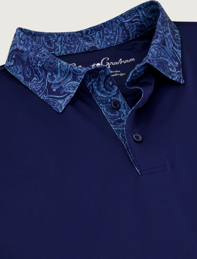 Robert Graham Harrold Performance Polo in Navy