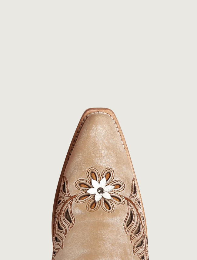 Corral Straw Laser, Flowers & Birds Inlay Cowgirl Boots