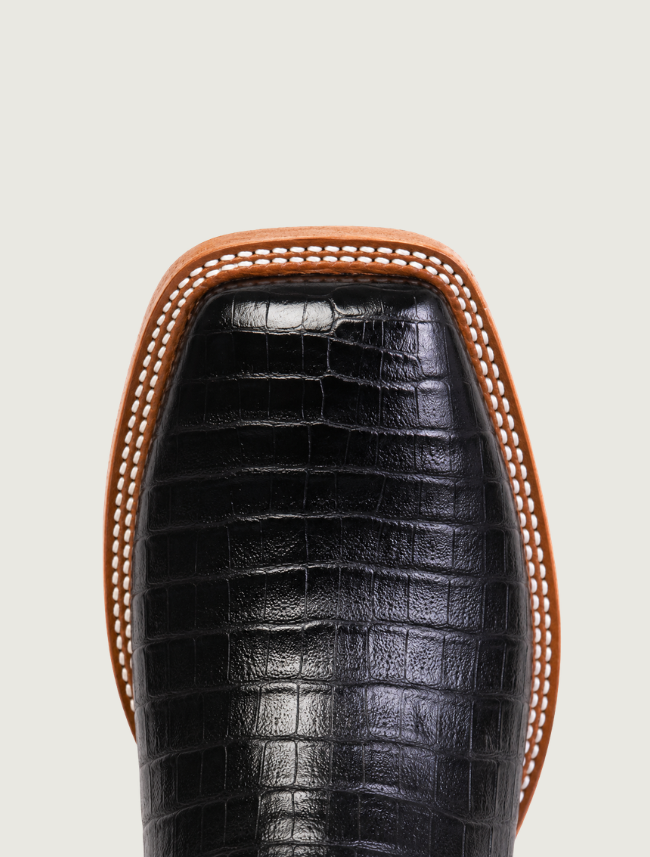 Horse Power Black Caiman Belly Cowboy Boots