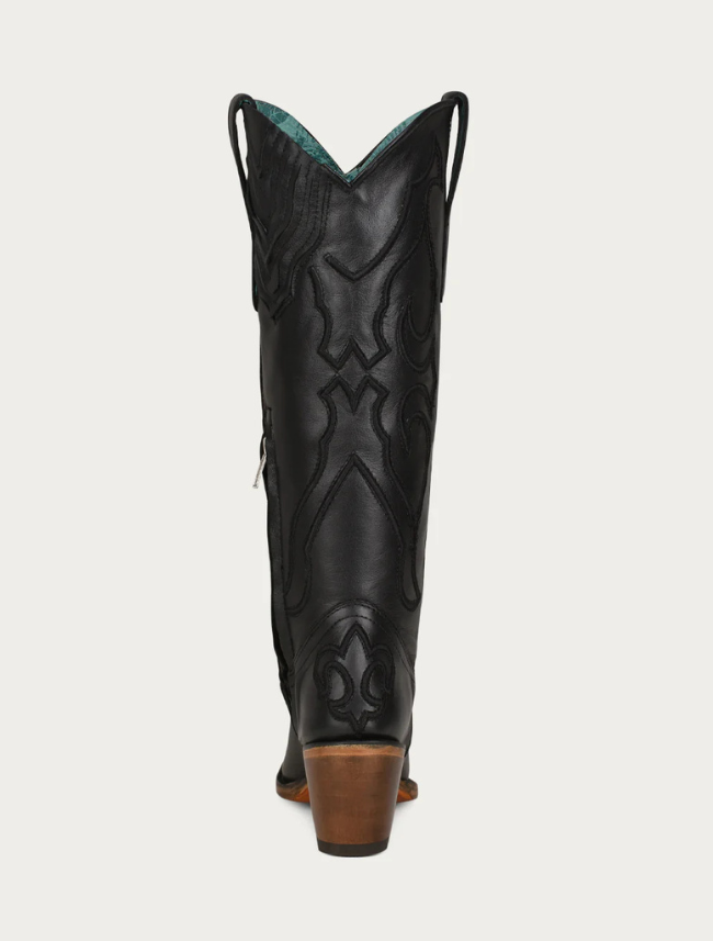 Corral Women's Black Embroidery Tall Top Cowboy Boots