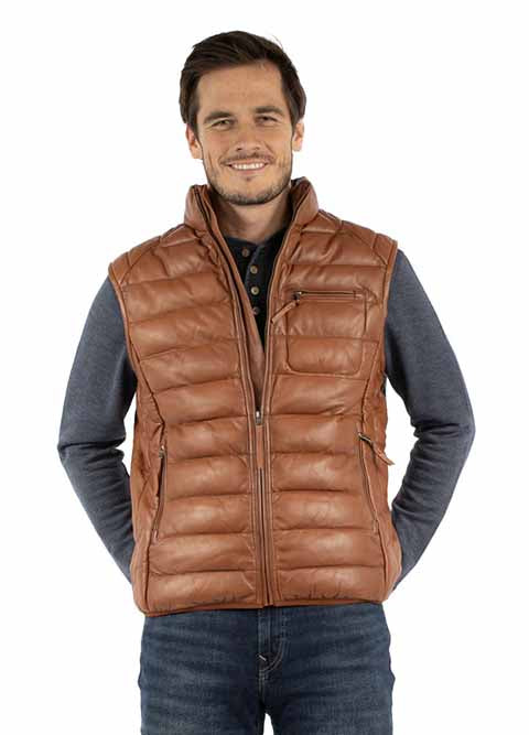 Men's Bubble Leather Vest