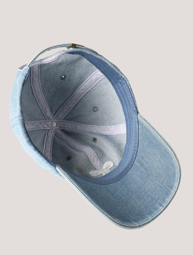 Trendy Bow Image Embroidered Denim Baseball Cap