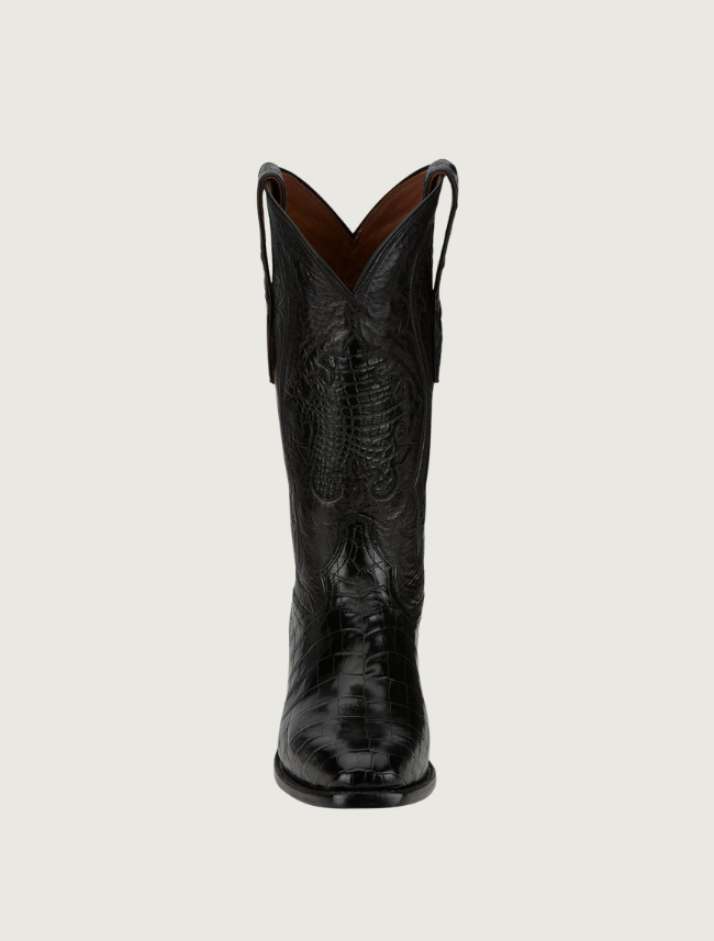 Tony Lama Men's Lightwood 13" Black Crocodile Cowboy Boots