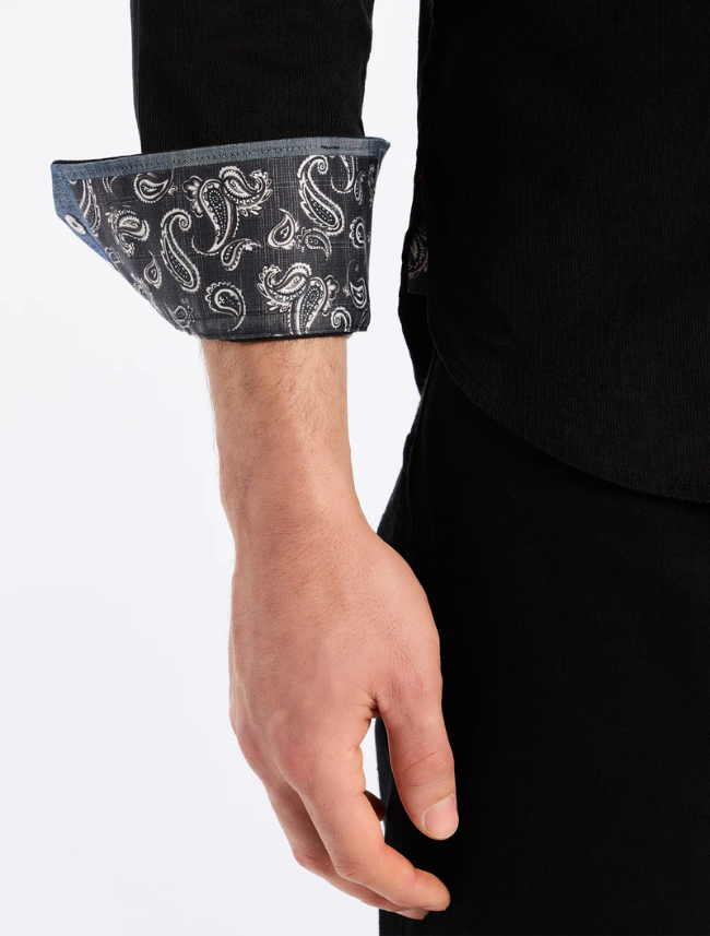 Robert Graham Men's Wyatt Long Sleeve Button Down Shirt in Black