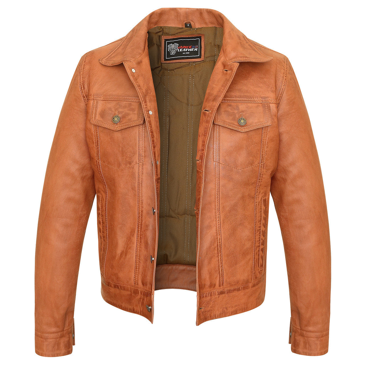 Mavericks Men's Trucker Leather Jacket
