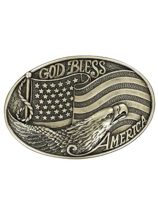 Nocona "God Bless America" Belt Buckle
