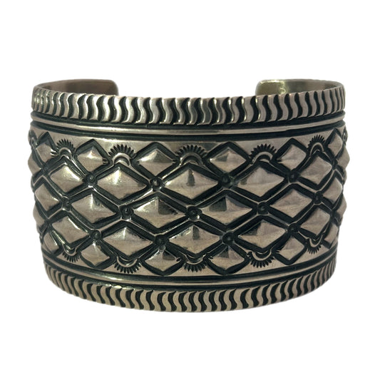 Darryl Becenti Sterling Silver Diamond Cuff Bracelet