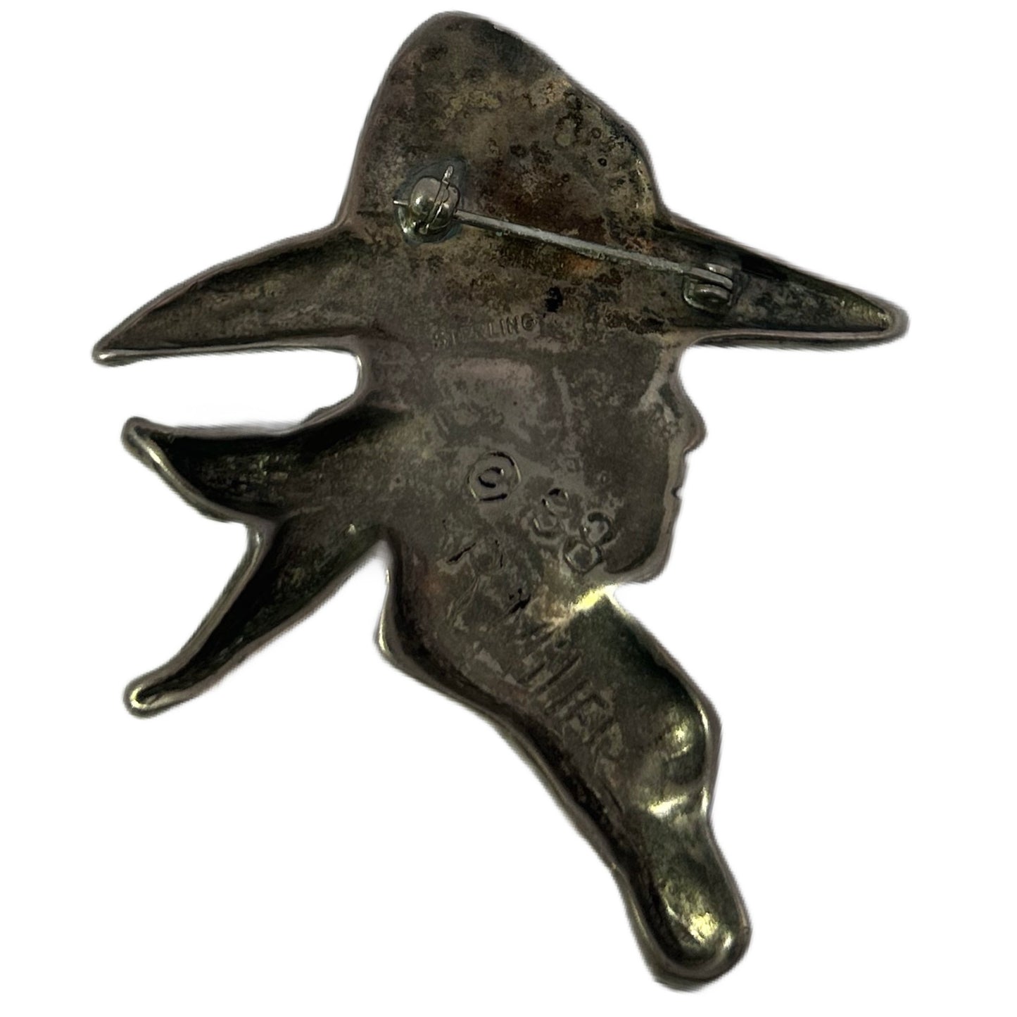 R. Miller Sterling Silver Western Silhouette Pin