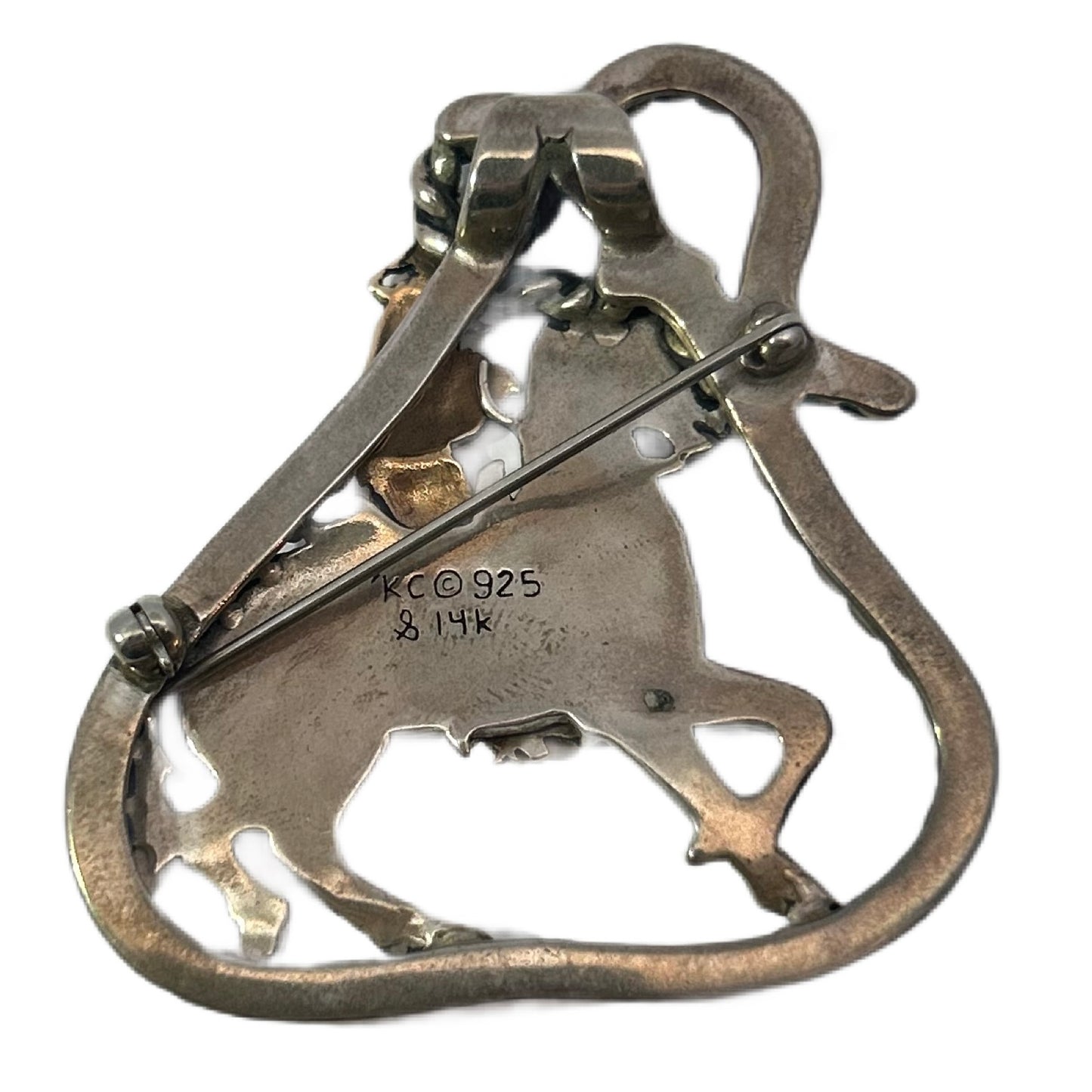 Kit Carson 14K YG & Sterling Silver Cowboy Pin
