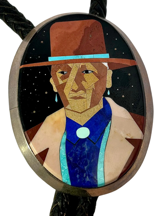 Sterling Silver Inlay Bolo Tie