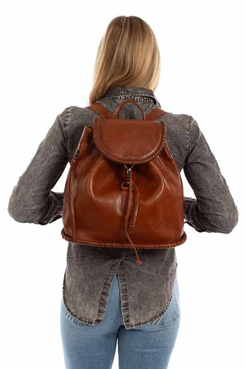 Scully Leather Whip Stitch Backpack