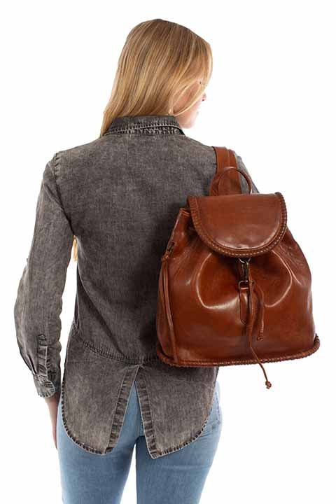 Scully Leather Whip Stitch Backpack