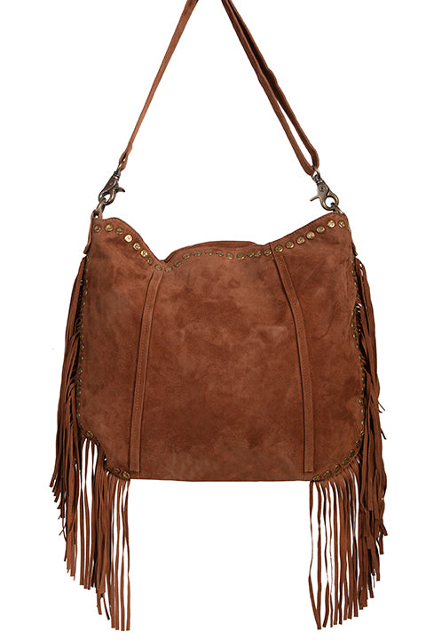 Scully Suede Fringe Beaded Handbag