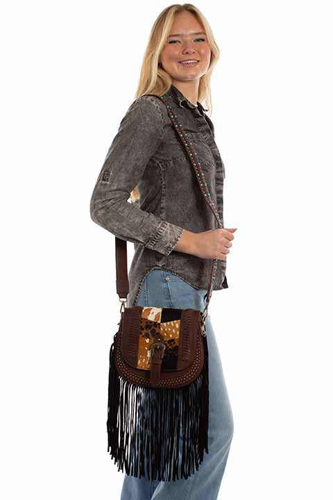 Scully Patchwork Fringe Crossbody Bag