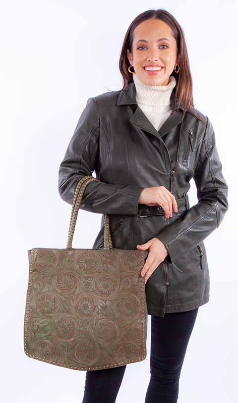 Scully Women's Floral Tooled Leather Hangbag