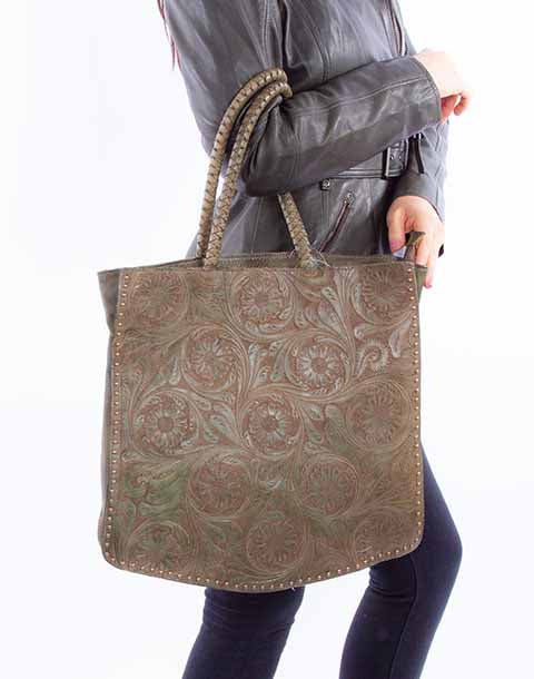Scully Women's Floral Tooled Leather Hangbag