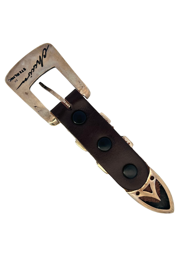 Underside of Chacon Sterling Silver Belt Buckle Set