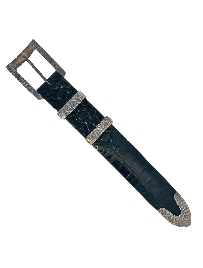 Top side of Clint Orms 1701 Sterling Silver Belt Buckle Set