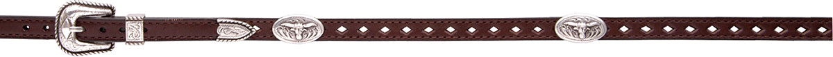 3D Belt Co. Brown Oval Longhorn Concho Hat Band