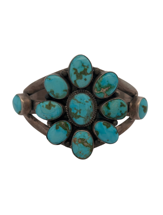 Front view of Darrin Livingston Sterling Silver & Turquoise Cuff Bracelet