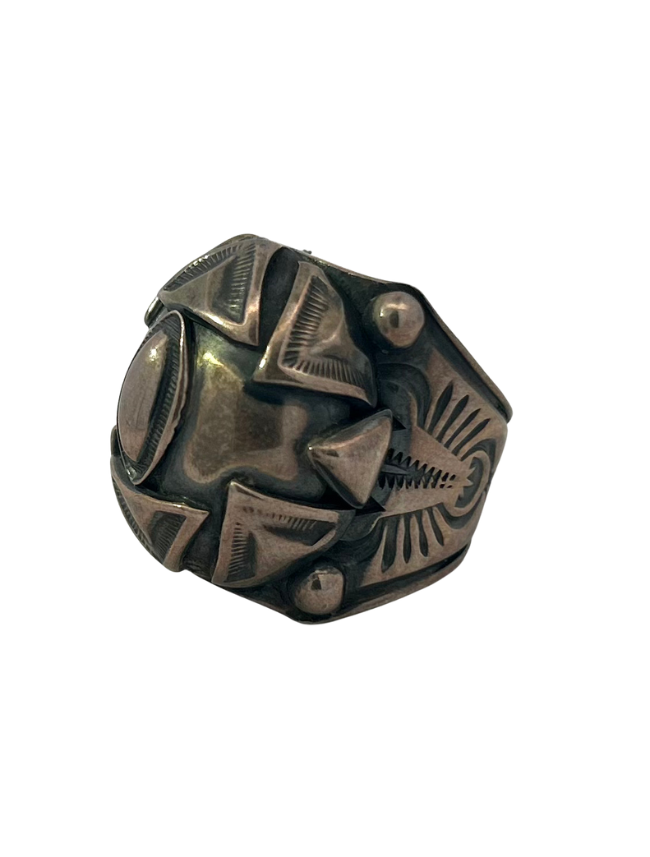 Three quarter view of Delbert Gordon Sterling Silver Ring