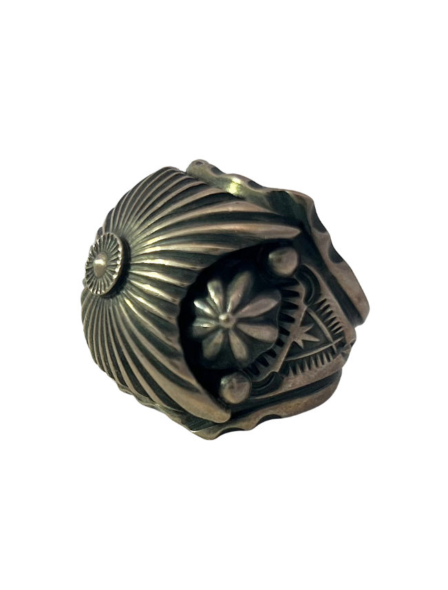 Three quarter view of Delbert Gordon Sterling Silver Ring