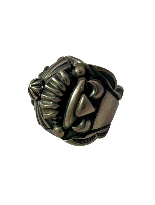 Three quarter view of Delbert Gordon Sterling Silver Ring
