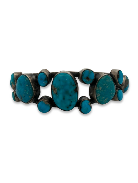 Front view of Don Johnson Sterling Silver & Turquoise Cuff Bracelet