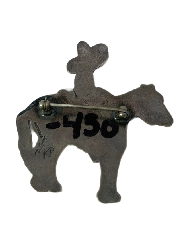 Back view of Don Lucas Sterling Silver Cowboy Pin
