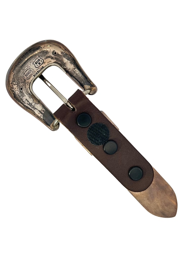 Underside of Edward H. Bohlin Sterling Silver & 14KT Gold Belt Buckle Set