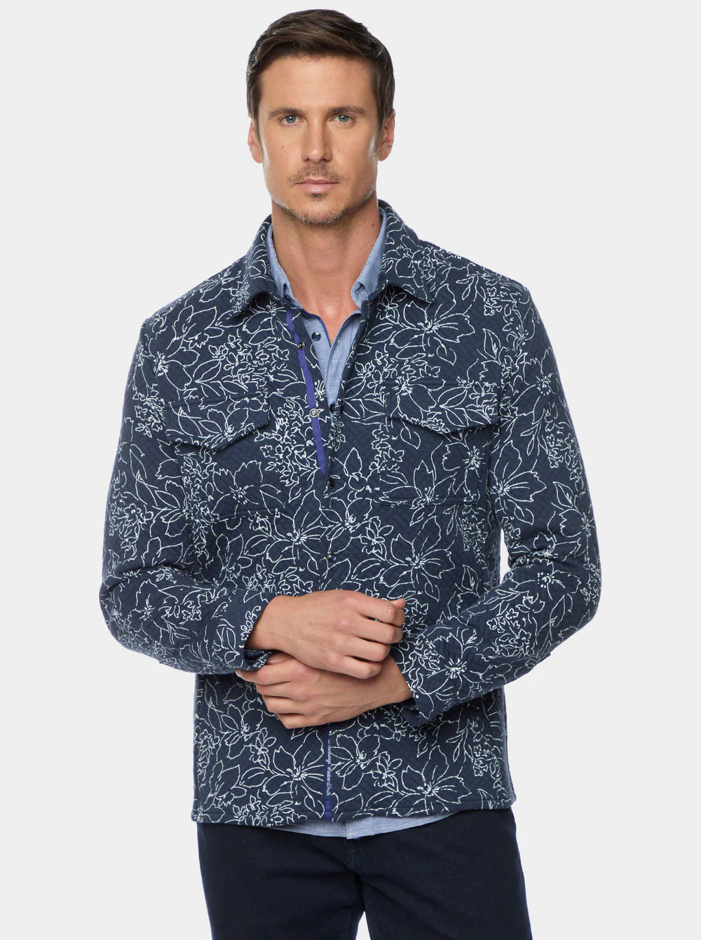 Robert Graham Kohan Long Sleeve Knit Shirt Jacket