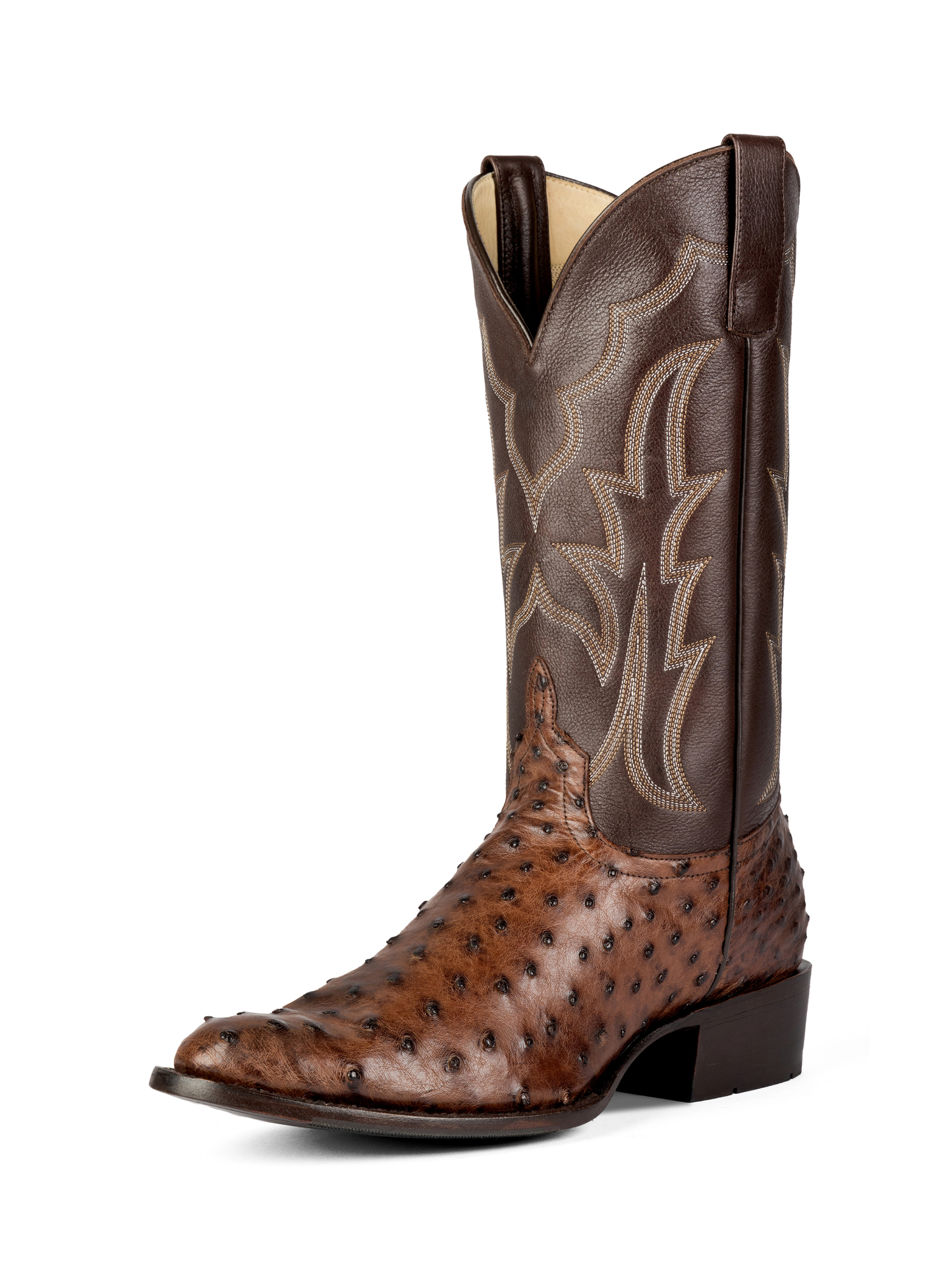 Horse Power Top Hand Men's Kango Full Quill Ostrich Cowboy Boots in Tobacco