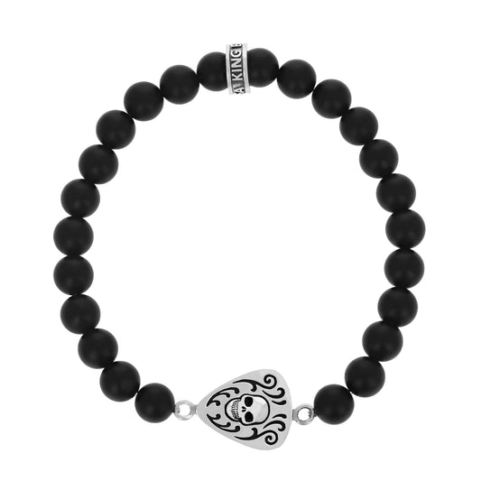 King Baby Beaded Bracelet with Skull Guitar Pick