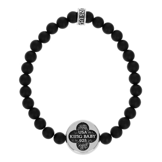 King Baby Saint Christopher Onyx Beaded Bracelet