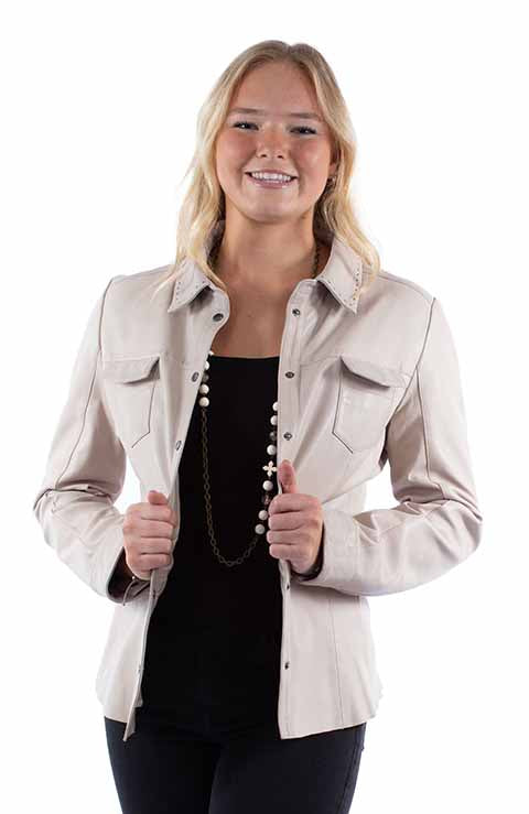 Cognac Lamb Shirt Style Jacket