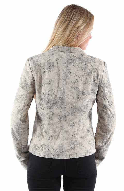 Women's Light Grey Suede Jacket