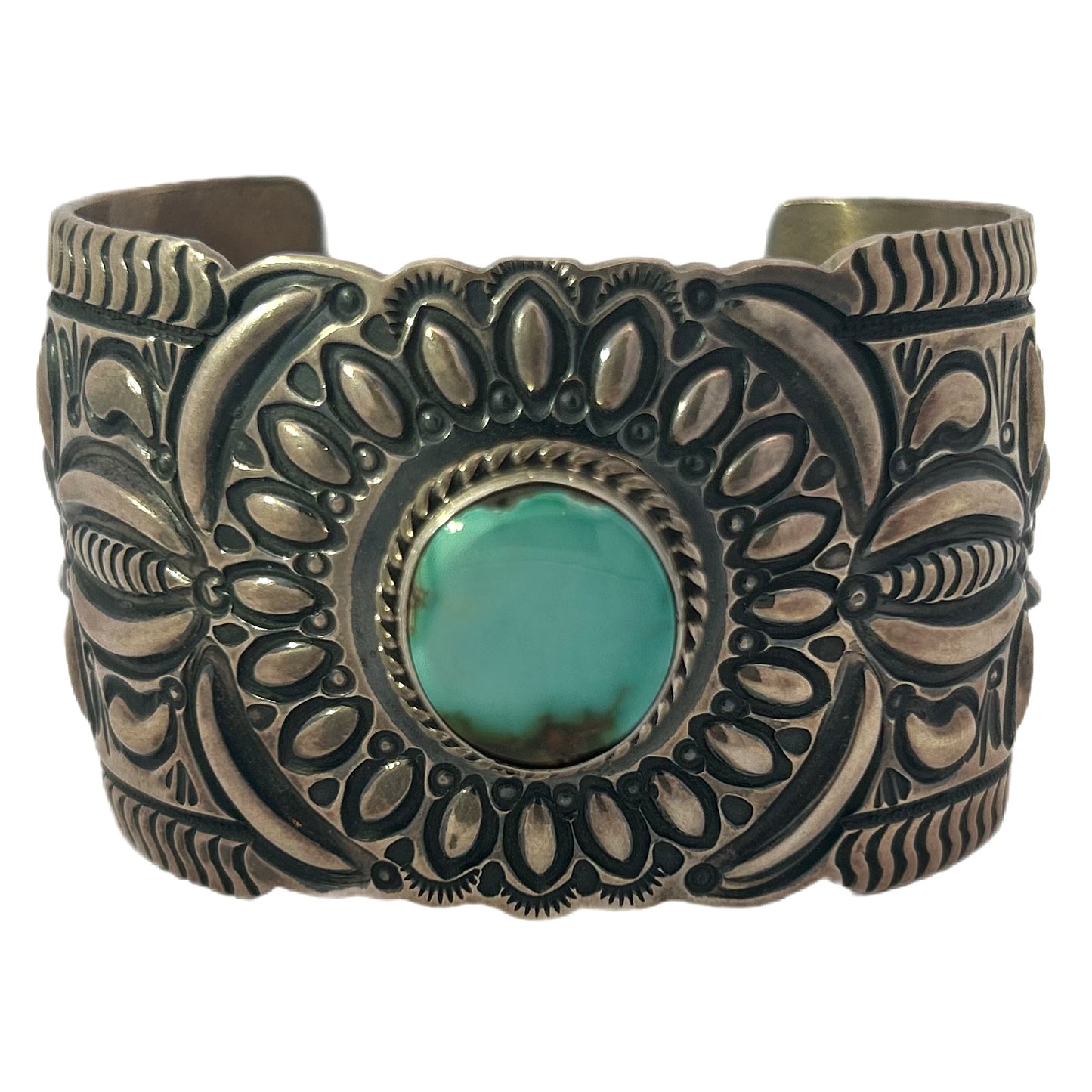 Darryl Becenti Royston Turquoise Silver Cuff Bracelet