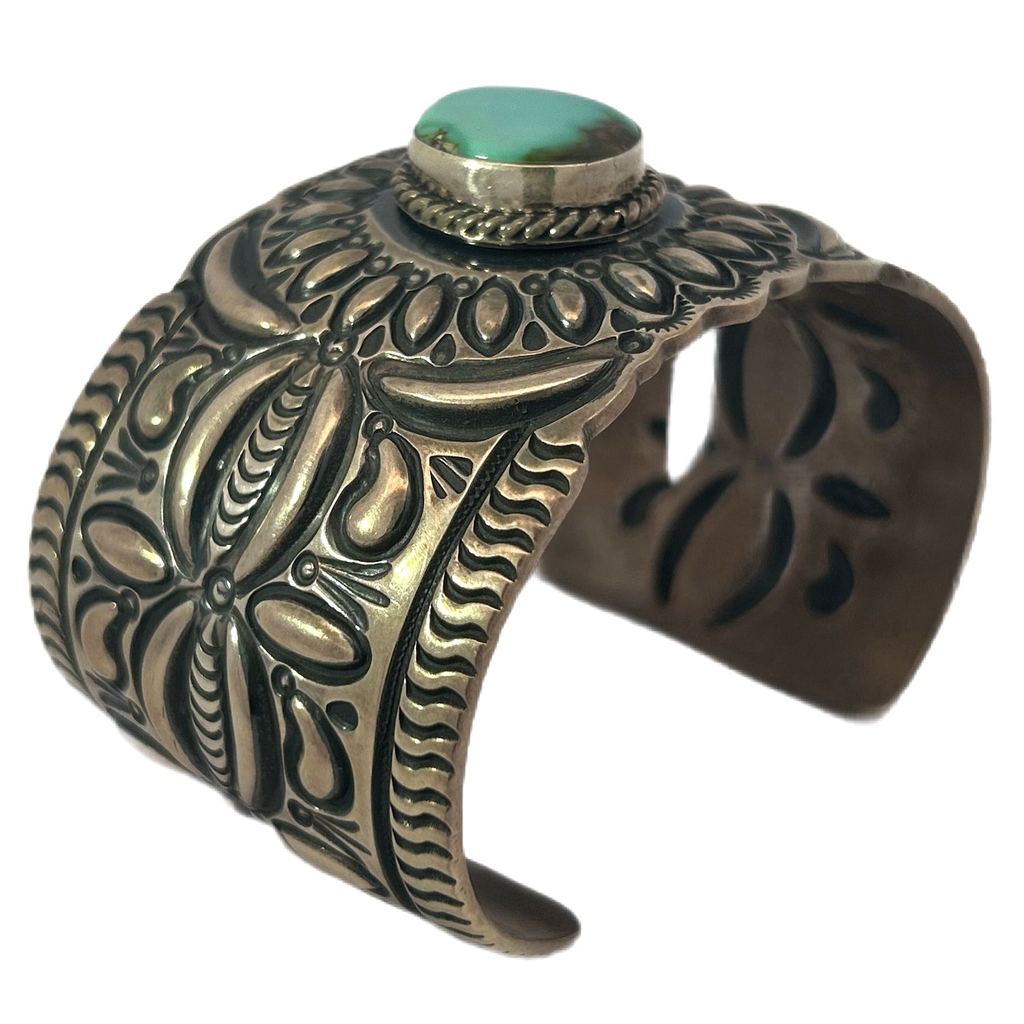 Darryl Becenti Royston Turquoise Silver Cuff Bracelet