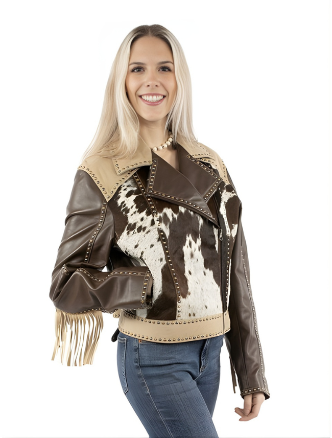 Mavericks Women's Studs & Cowhide Leather Jacket
