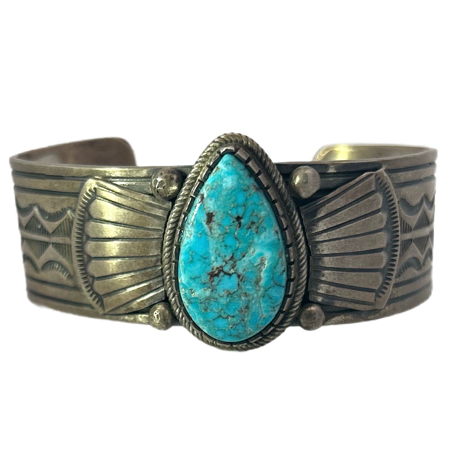 Ray Bennett Sterling Silver Turquoise Cuff Bracelet