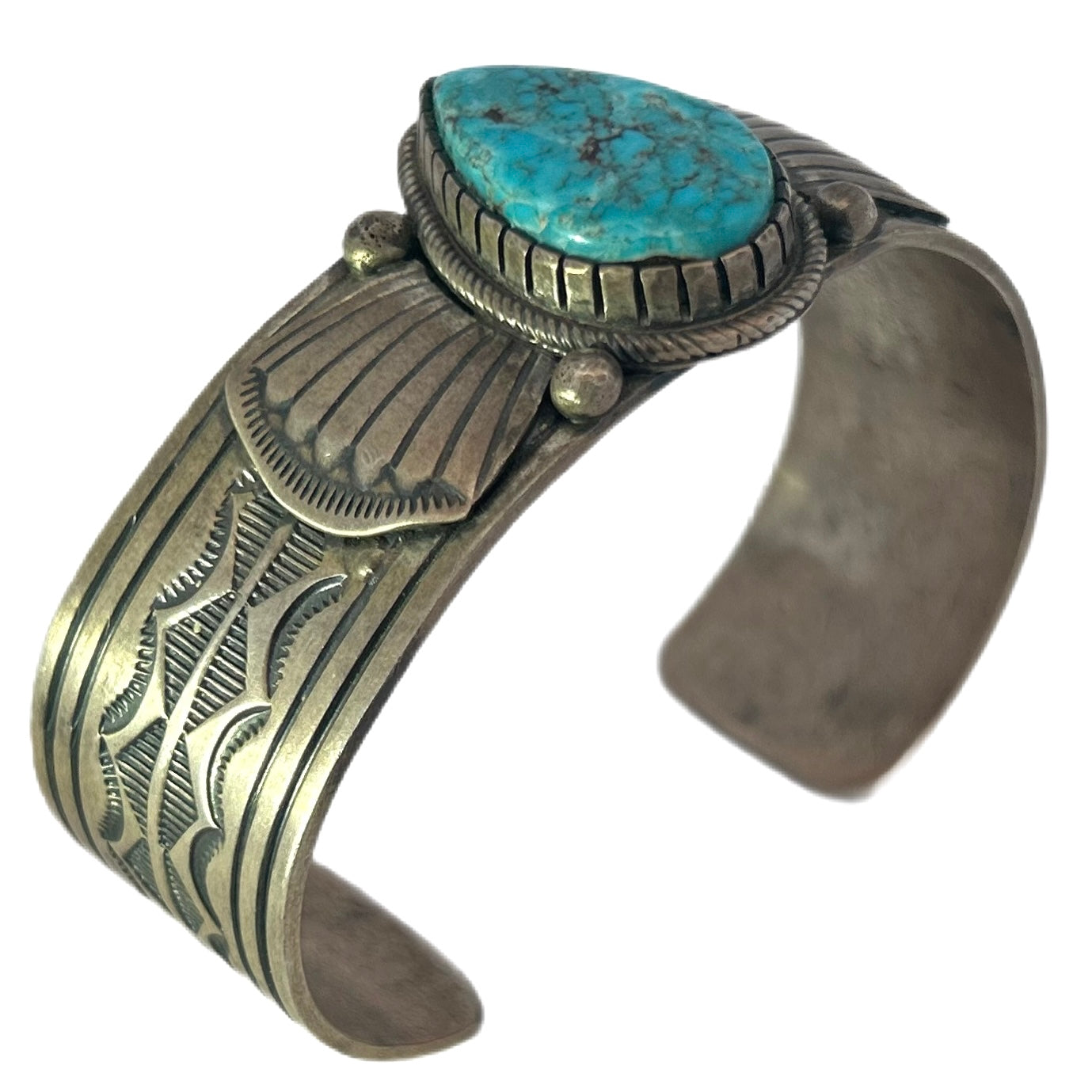 Ray Bennett Sterling Silver Turquoise Cuff Bracelet