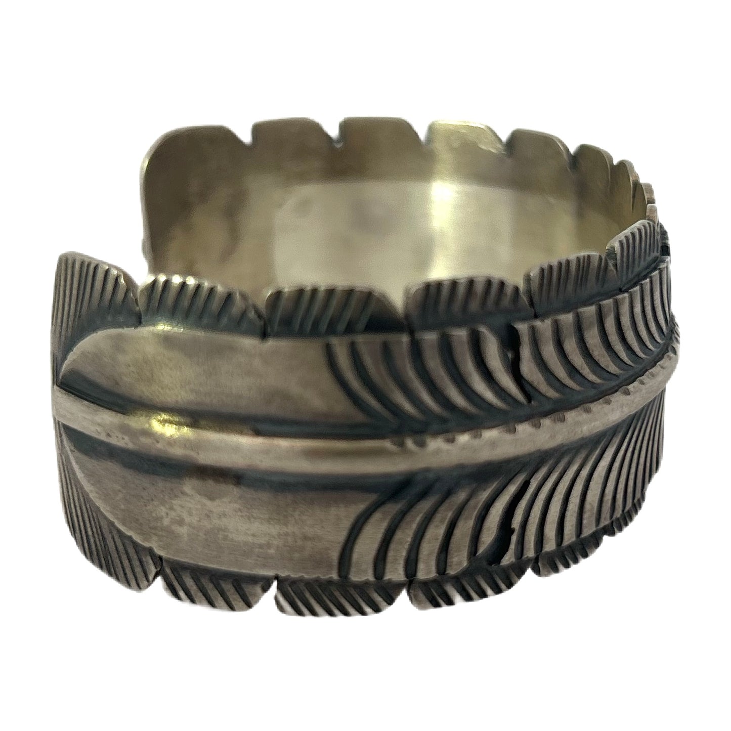 K.M. Sterling Silver Feather Cuff Bracelet