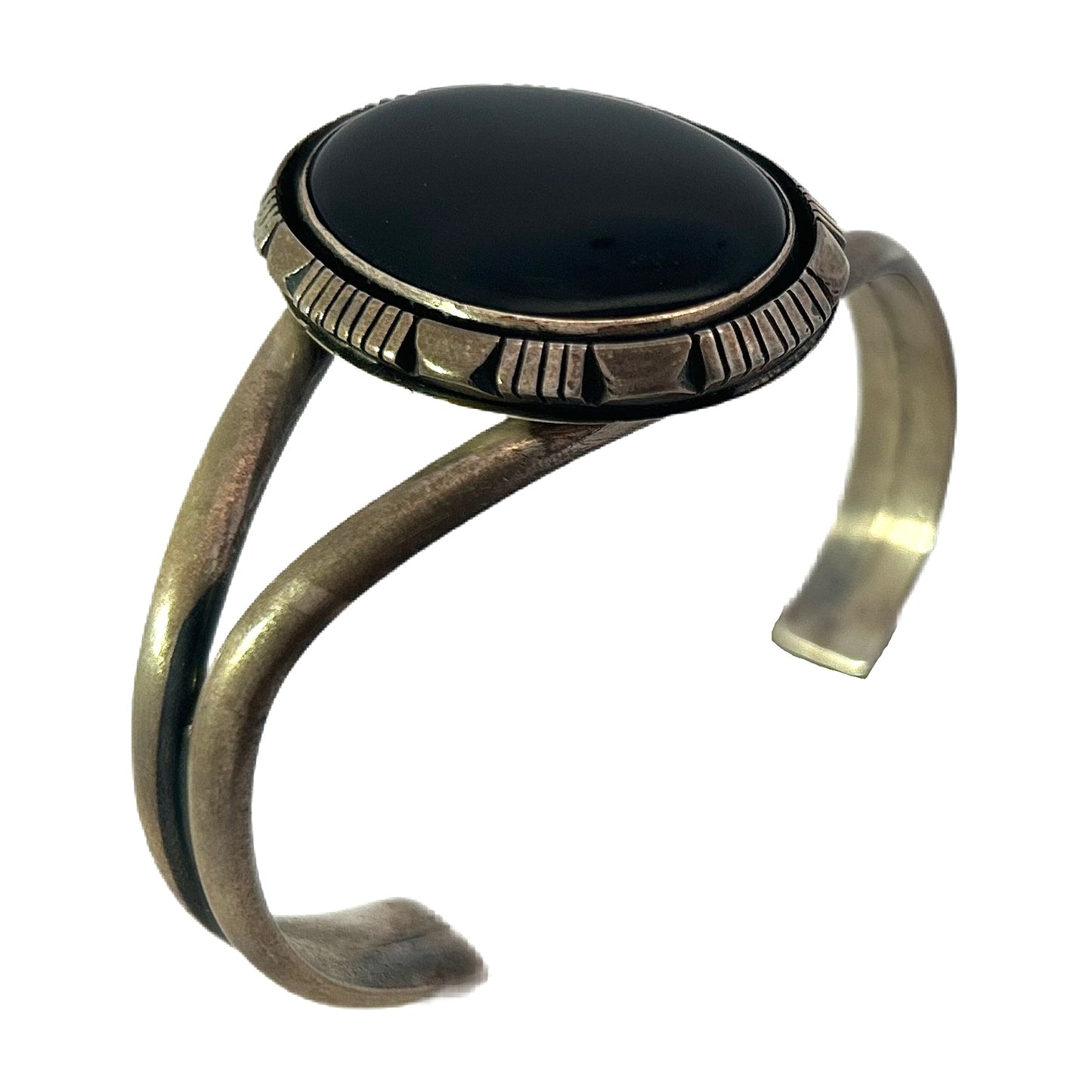 Willie Cruz Sterling Silver & Black Onyx Cuff Bracelet